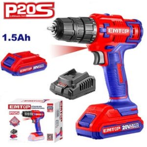 TALADRO ATORNILLADOR 10MM 20V 45Nm 1,5Ah Inc.1 BATERIA Y CARGADOR EMTOP